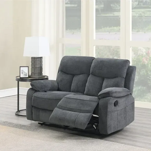 2-Seater Recliner Sofa Manual - Grey, Chenille image