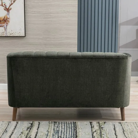 2-Seater Sofa Chesterfield Style - Green, Velvet