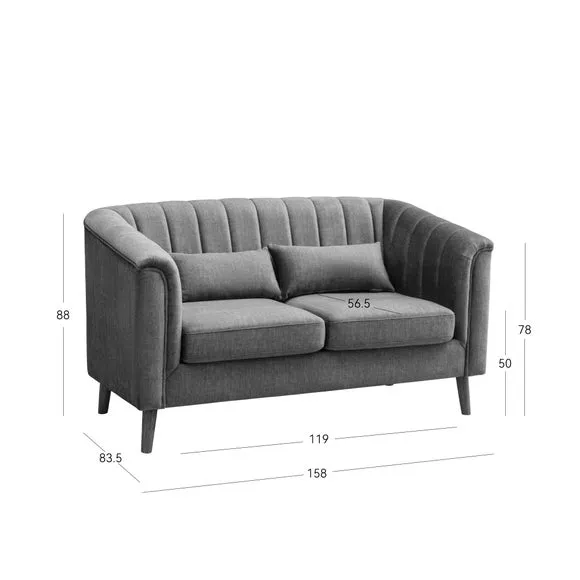 2-Seater Sofa Chesterfield Style - Green, Velvet