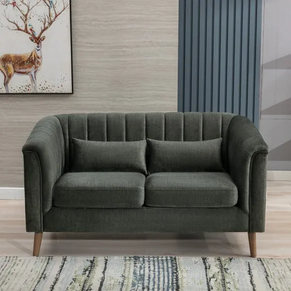 2-Seater Sofa Chesterfield Style - Green, Velvet image