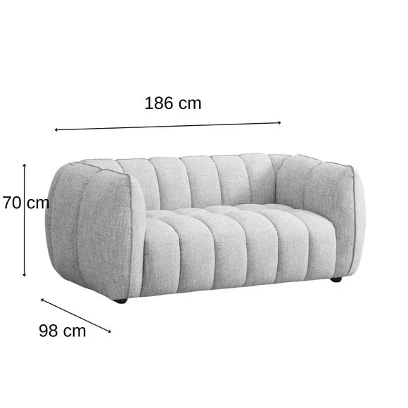 2-Seater Sofa Curved Design - Winter Moss, Chenille
