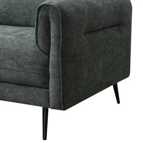2-Seater Sofa with Curved Arms - Green, Chenille