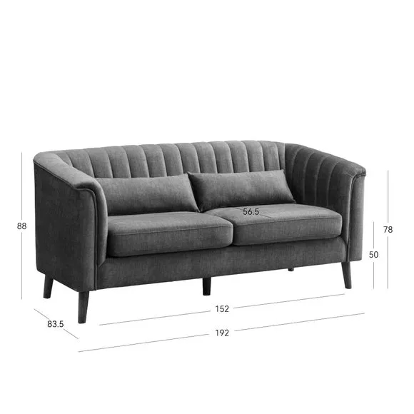3-Seater Chesterfield Sofa - Moss Green, Velvet