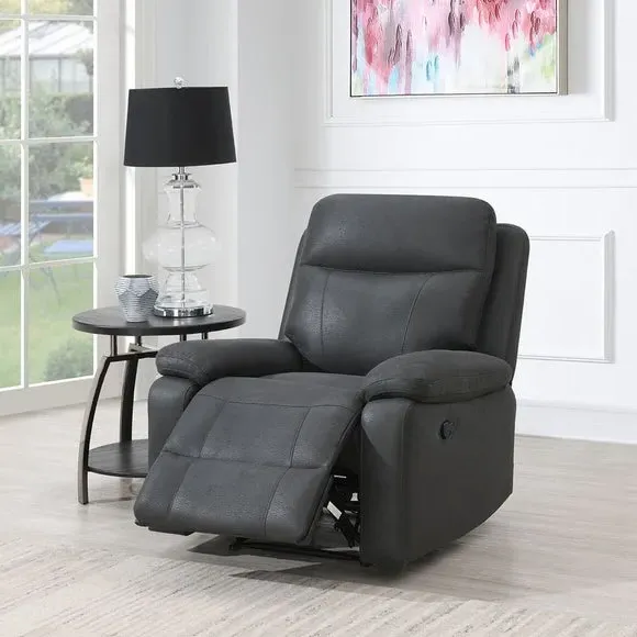 Manual Recliner Chair - Charcoal, Fabric image