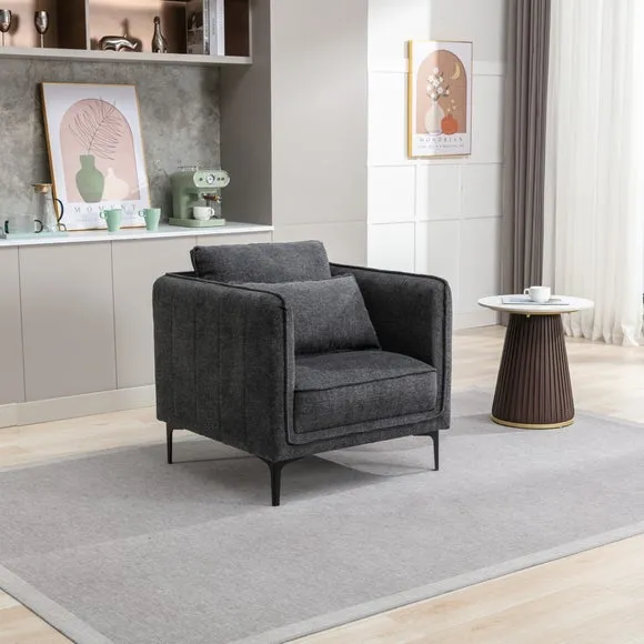 Occasional Armchair - Dark Grey, Chenille