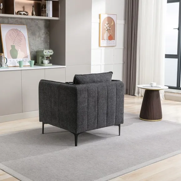Occasional Armchair - Dark Grey, Chenille