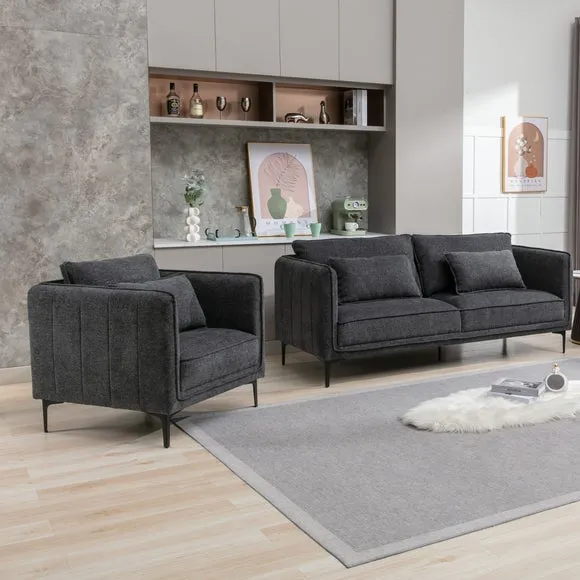 Occasional Armchair - Dark Grey, Chenille