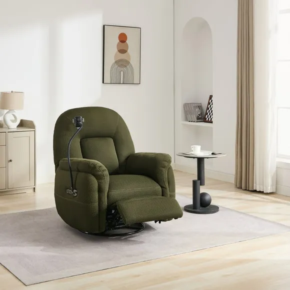 Reclining Chair with Phone Holder - Moss Green