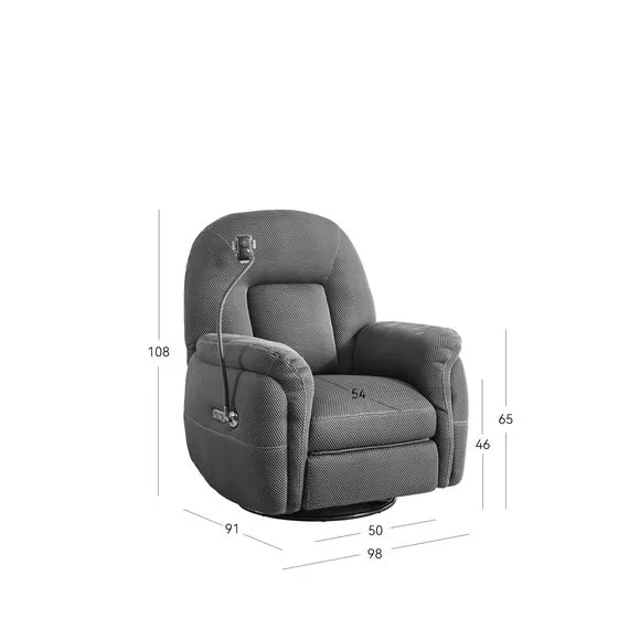 Reclining Chair with Phone Holder - Moss Green
