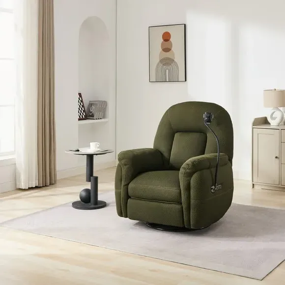 Reclining Chair with Phone Holder - Moss Green