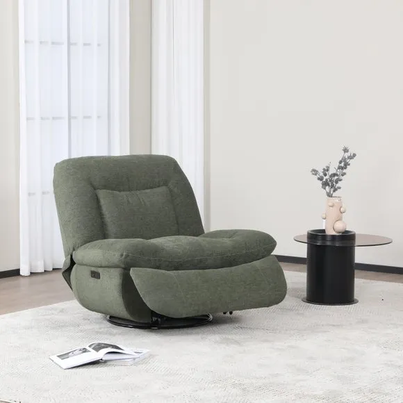 Rocker Recliner Chair Electric - Moss Green, Boucle