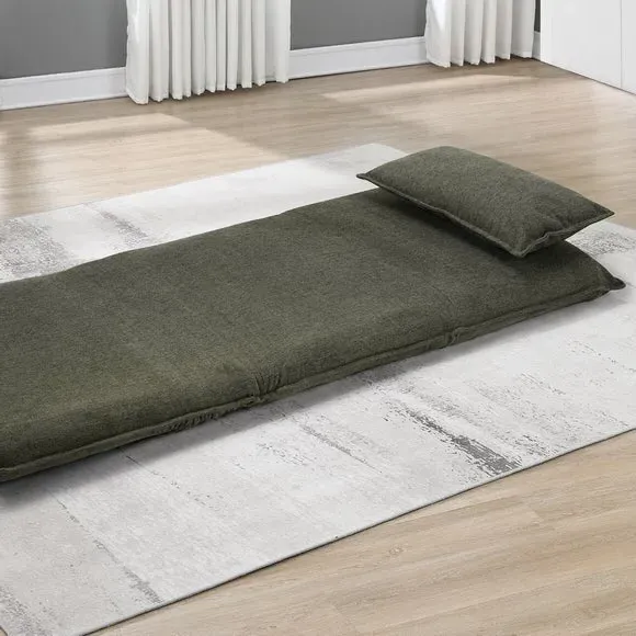 Single Sofa Bed with Clic Clac - Green, Chenille