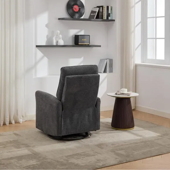 Swivel Recliner Chair with Glide - Dark Grey