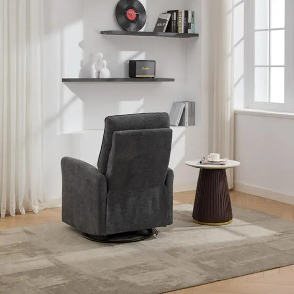 Swivel Recliner Chair with Glide - Dark Grey