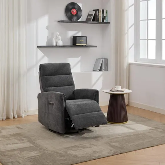 Swivel Recliner Chair with Glide - Dark Grey image