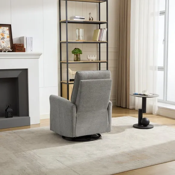 Swivel Recliner Chair with Glide - Light Grey