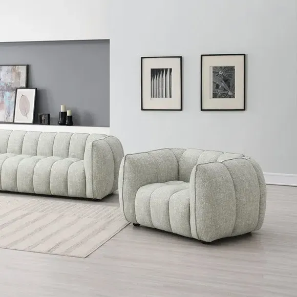 Tub Style Armchair - Pale Green, Chenille