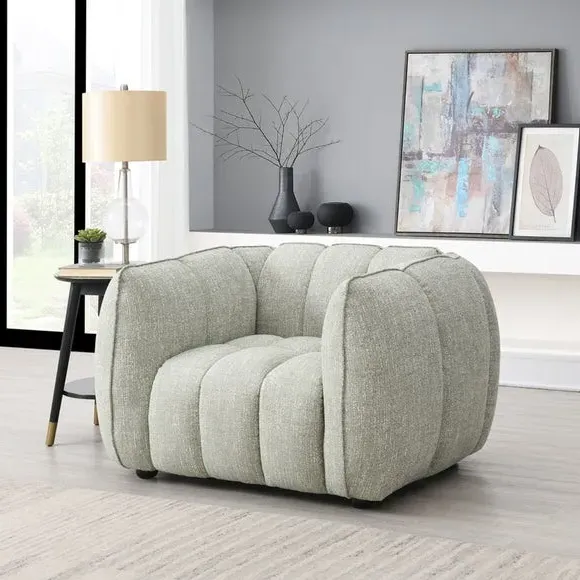 Tub Style Armchair - Pale Green, Chenille image