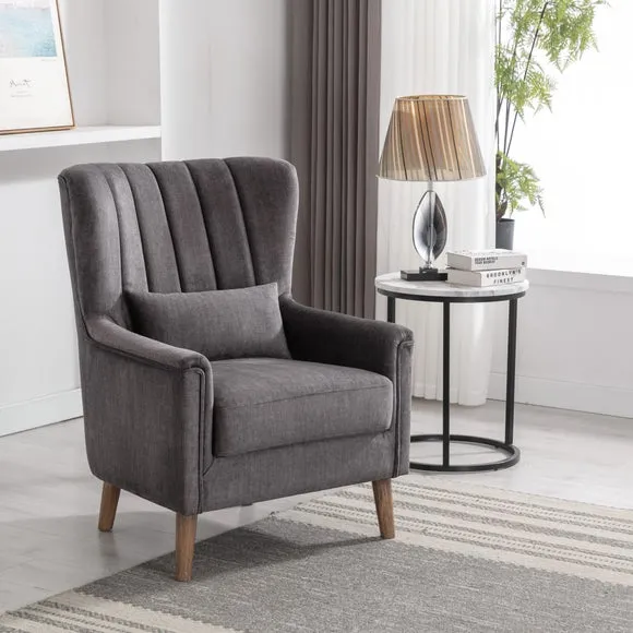 Wingback Occasional Armchair - Graphite, Velvet