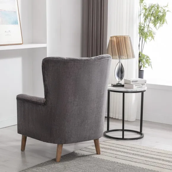Wingback Occasional Armchair - Graphite, Velvet