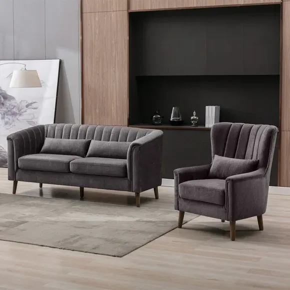 Wingback Occasional Armchair - Graphite, Velvet