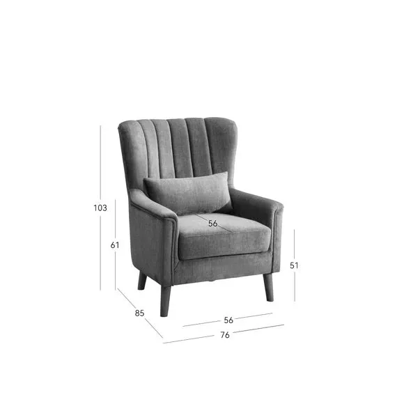 Wingback Occasional Armchair - Green, Velvet
