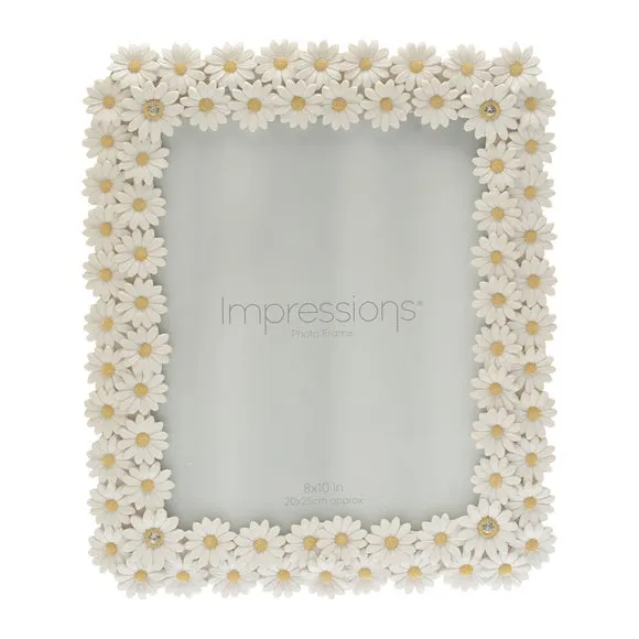Daisy Photo Frame with Stand - White