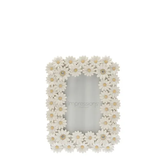 Daisy Photo Frame with Stand - White