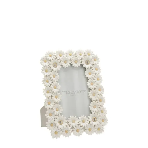 Daisy Photo Frame with Stand - White image