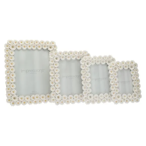 Daisy Photo Frame with Stand - White