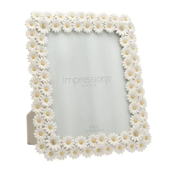 Daisy Photo Frame with Stand - White