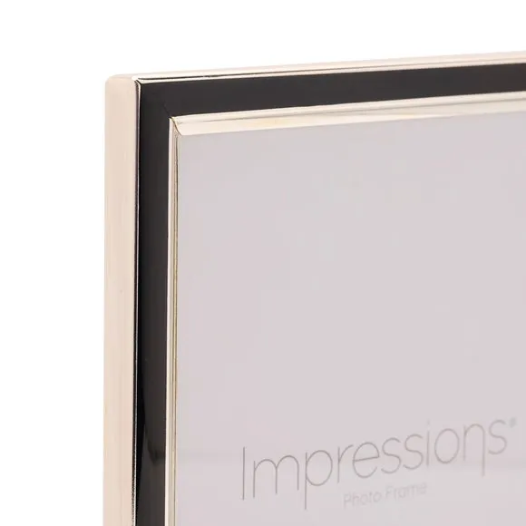 Double Photo Frame Hinged Design - Black, Silver