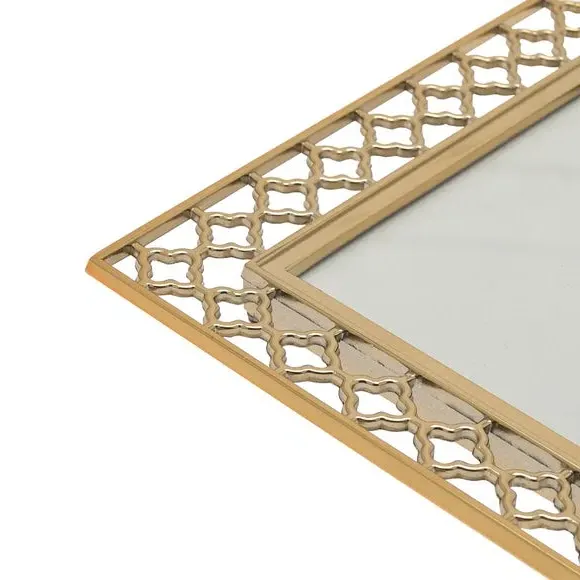 Lattice Cut Photo Frame - Gold, Metal