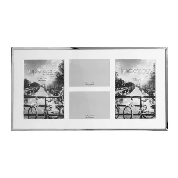 Multi Photo Frame for 4 Photos - Silver Plated image