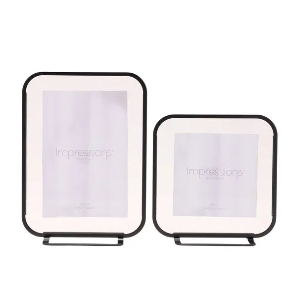 Set of 2 Photo Frames with Rounded Corners - Black