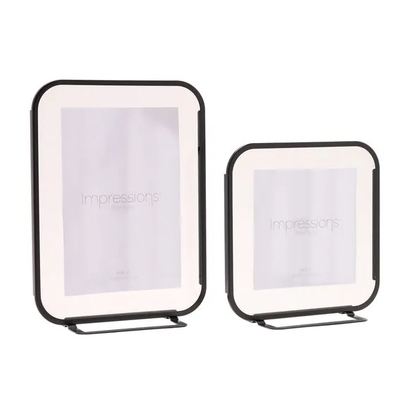 Set of 2 Photo Frames with Rounded Corners - Black