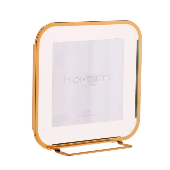 Set of 2 Photo Frames with Rounded Corners - Gold