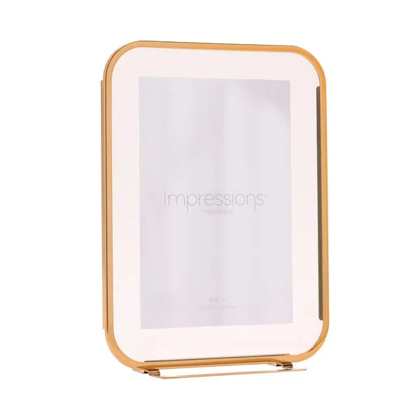 Set of 2 Photo Frames with Rounded Corners - Gold