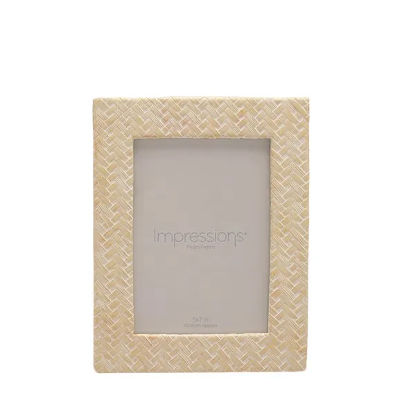Woven Photo Frame - White, Resin