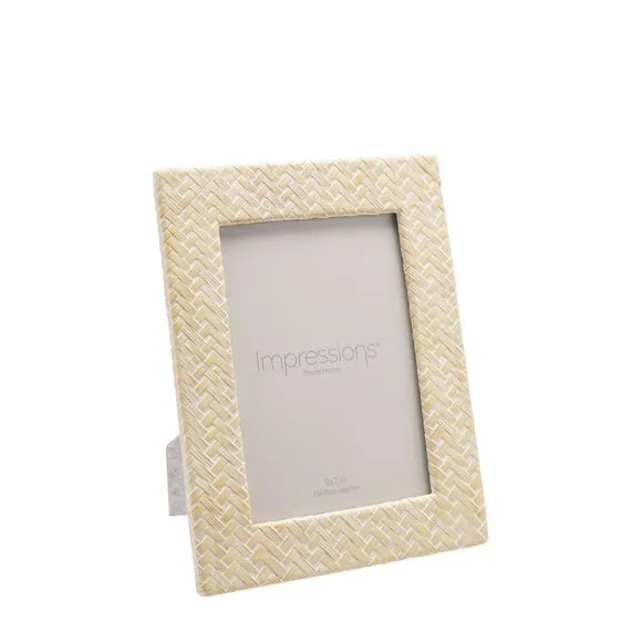 Woven Photo Frame - White, Resin