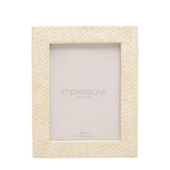 Woven Photo Frame - White, Resin