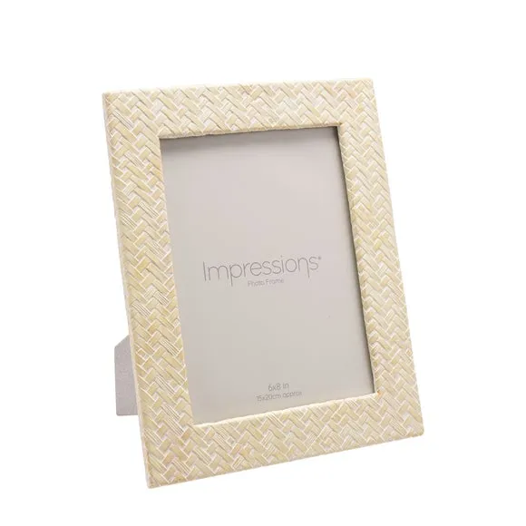 Woven Photo Frame - White, Resin