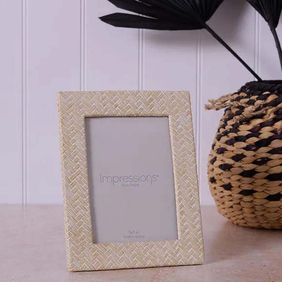 Woven Photo Frame - White, Resin image