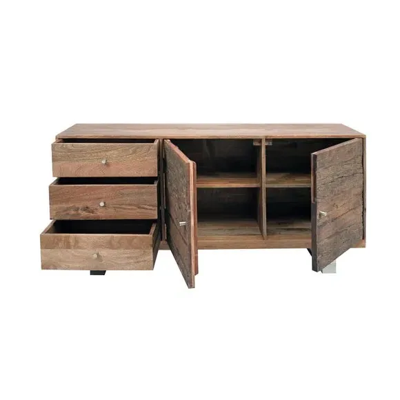 2 Door 3 Drawer Sideboard - Natural, Reclaimed Wood