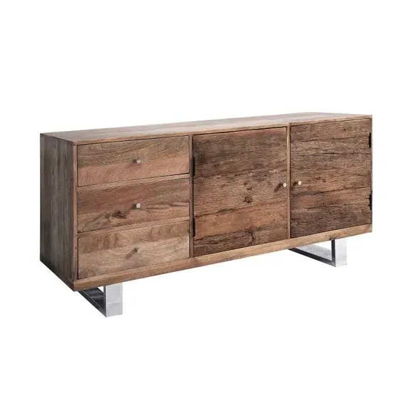 2 Door 3 Drawer Sideboard - Natural, Reclaimed Wood