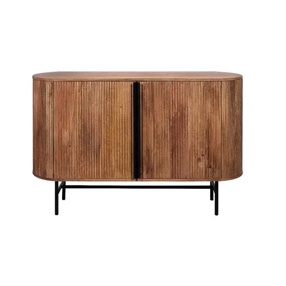 2-Door Sideboard with Ribbed Design - Natural, Mango
