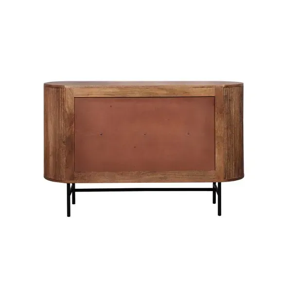 2-Door Sideboard with Ribbed Design - Natural, Mango
