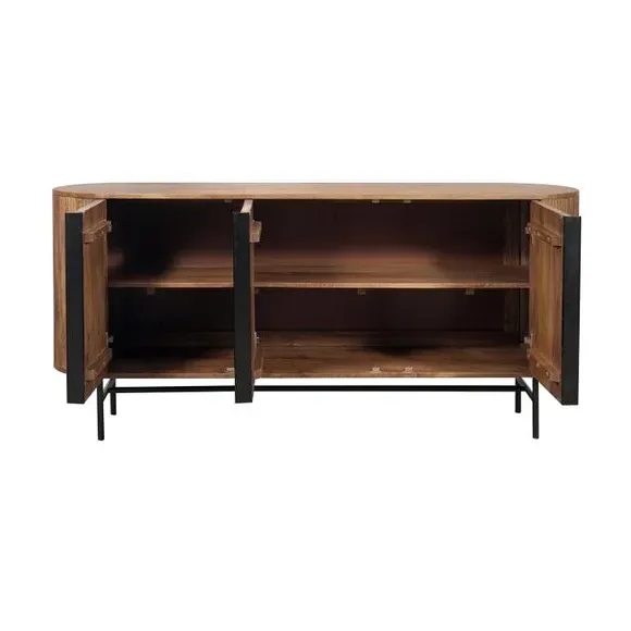3-Door Sideboard with Drawers - Natural, Mango