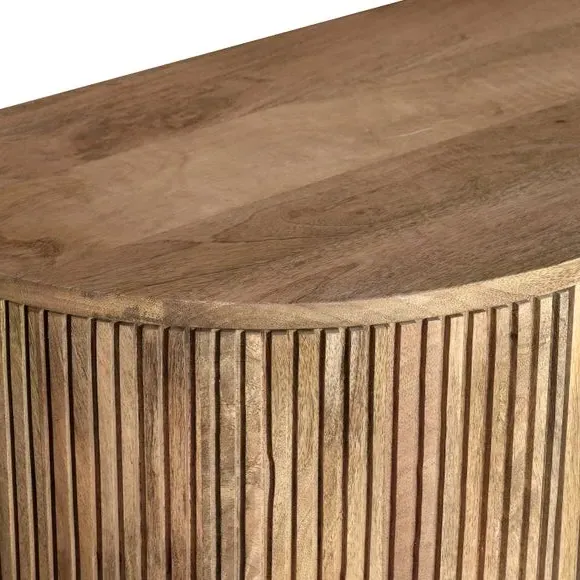 3-Door Sideboard with Glass Doors - Natural, Mango