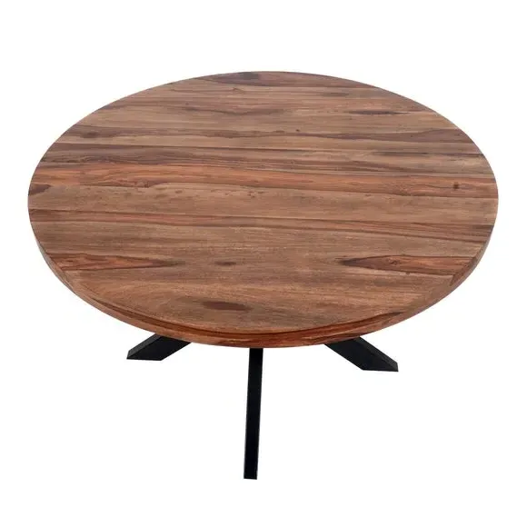 4-Seater Round Dining Set with Chairs - Grey